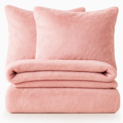 Teddy dekbedovertrek 1 persoons roze