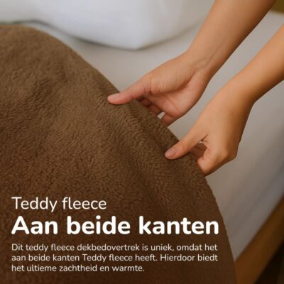 Teddy dekbedovertrek aan beide zijden teddy - bruin