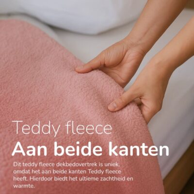 Teddy dekbedovertrek aan beide kanten teddy - roze - Belgie