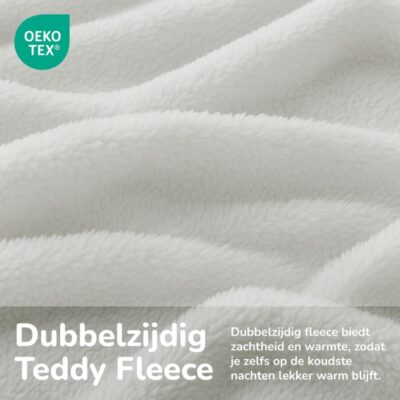 Teddy dekbedovertrek aan beide kanten teddy - Kleur wit - België