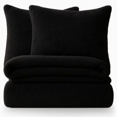 Teddy fleece dekbedovertrek zwart