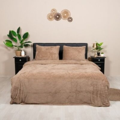 Teddy dekbedovertrek bruin