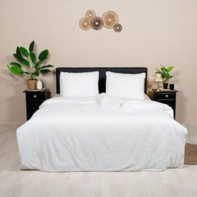 Teddy fleece dekbedovertrek wit