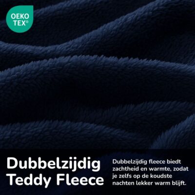 Teddy hoeslaken blauw - Beide kanten teddy