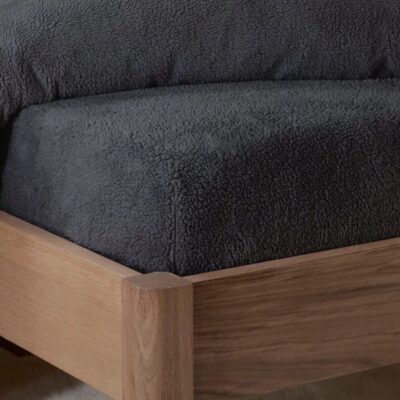 Teddy hoeslaken 2 persoons – antraciet