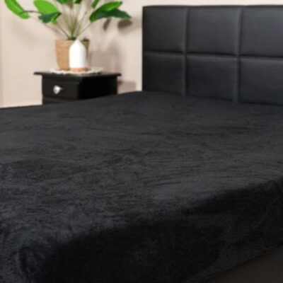 Teddy hoeslaken 2 persoons in het zwart kopen in belgië