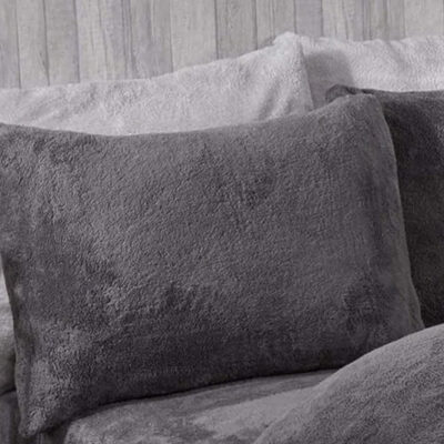 Teddy kussensloop antraciet