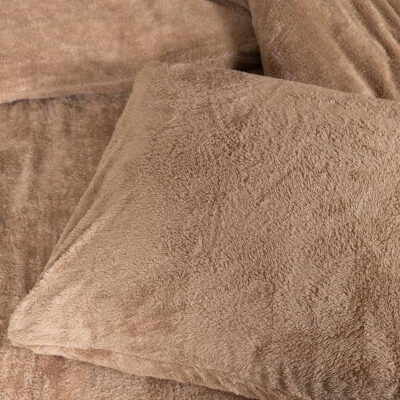 Teddy kussensloop bruin