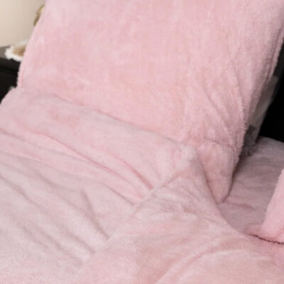 Teddy kussensloop roze