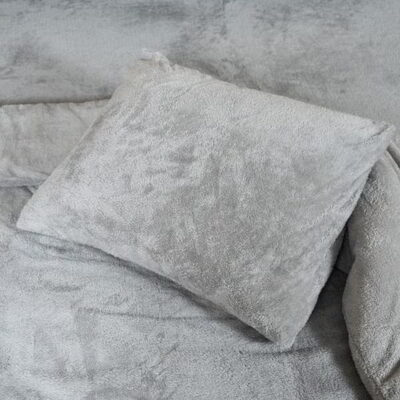 teddy kussensloop grijs